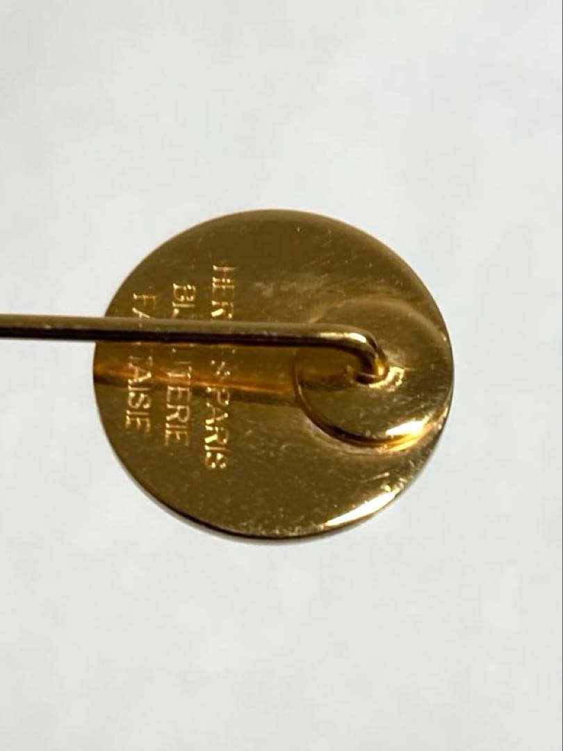 良品　HERMES エルメス　セリエ　ピンブローチ　ピンバッチ　ゴールド　箱付き
