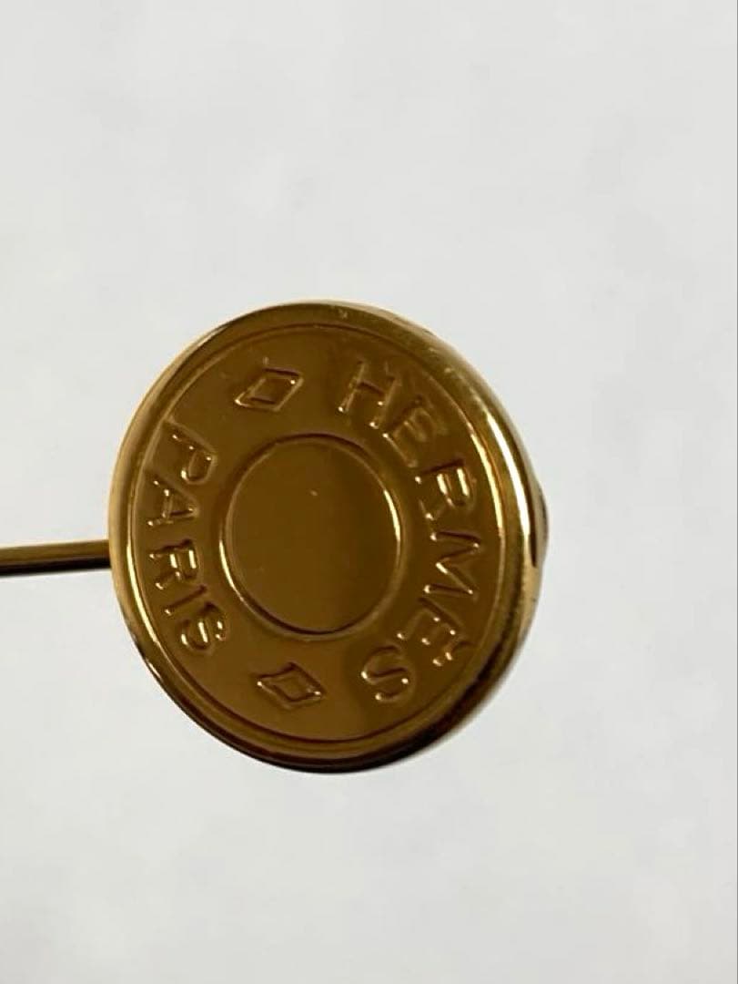 良品　HERMES エルメス　セリエ　ピンブローチ　ピンバッチ　ゴールド　箱付き