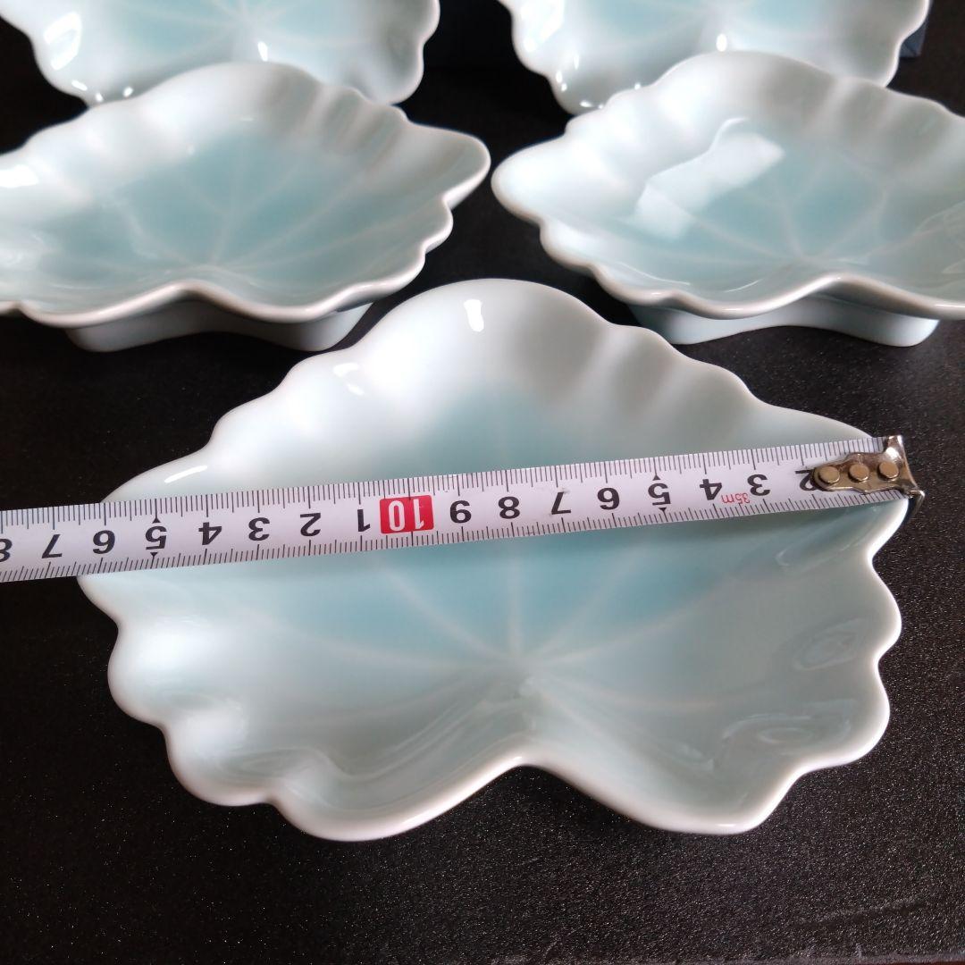 新品 伊万里焼 瀬兵窯 リーフ型銘々皿5枚 高級美術　お祝い