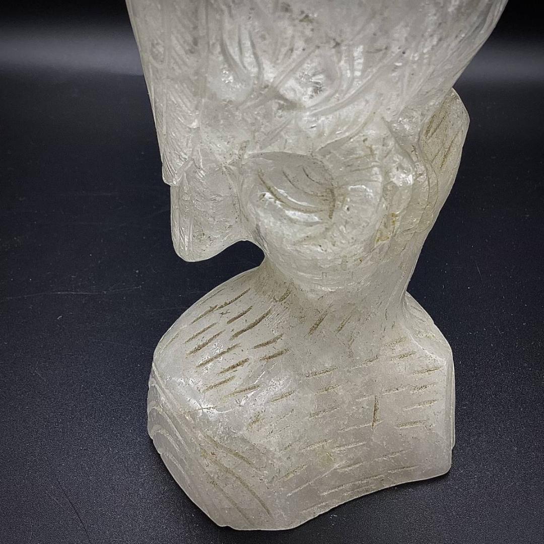 ★フクロウ 梟 水晶 天然石 オブジェ 置物 鉱物 2kg 古い