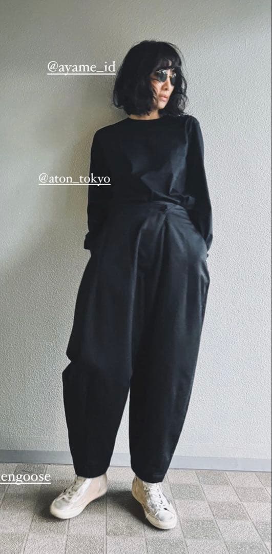 【新品】Nala コクーンチノパンツ　ブラックS