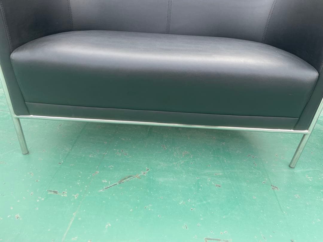 美品　2人掛け￼ソファー￼合皮クラブチェア◎モダンデザイン　店舗サロン書斎3\3