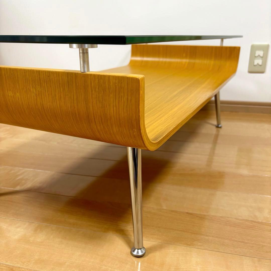 スペースエイジ ミッドセンチュリー 曲げ木 プライウッド ガラステーブル