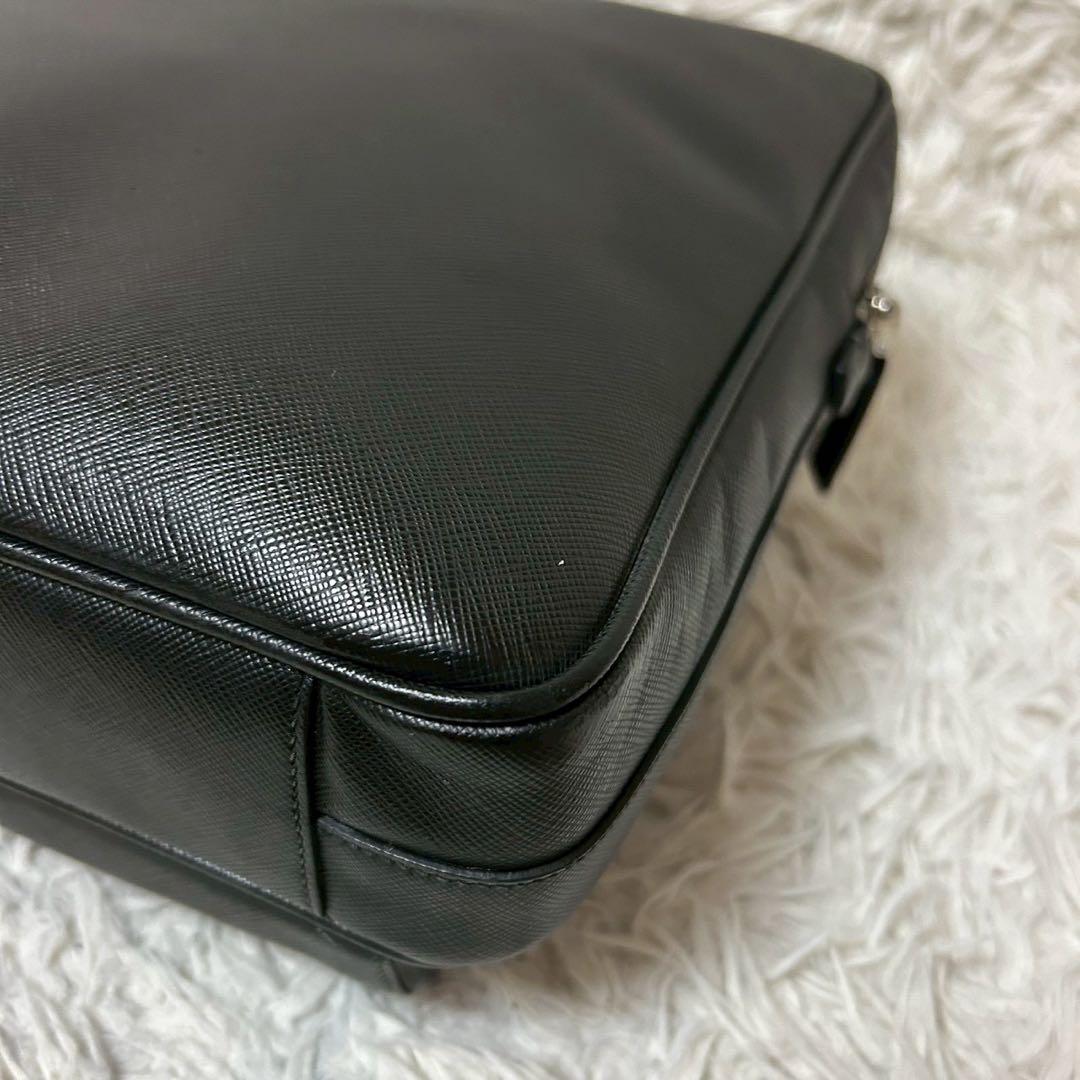 美品✨プラダ ブリーフケース サフィアーノ ビジネスバッグ ブラック