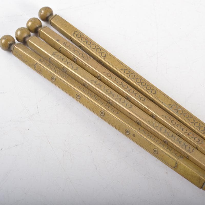 茶道具　黄銅　神獣文　火箸　三組まとめて　C　6466