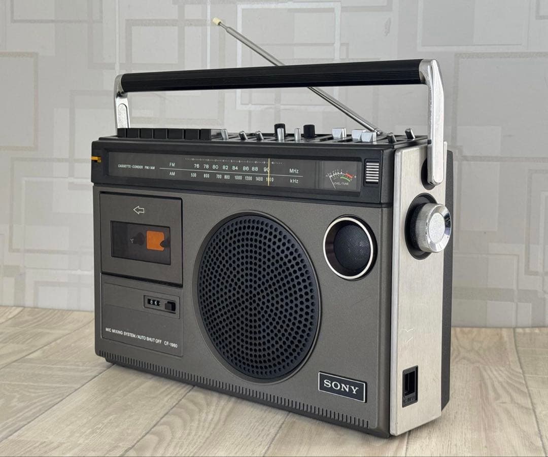 [動作品]SONY ラジカセCF-1980 ラジオ　レトロ　昭和名機