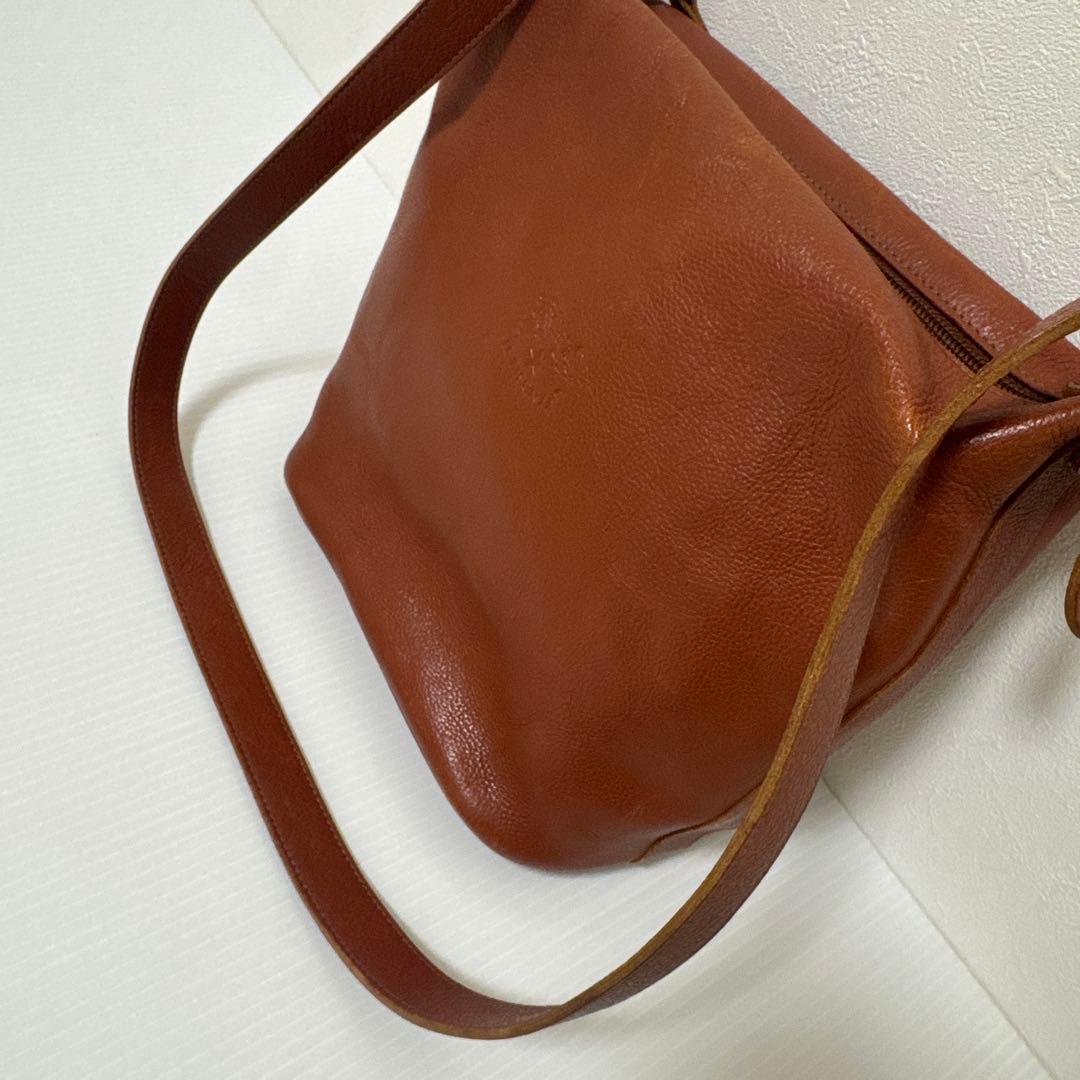 イルビゾンテ ショルダーバッグ キャメル 赤茶 レザー 牛革