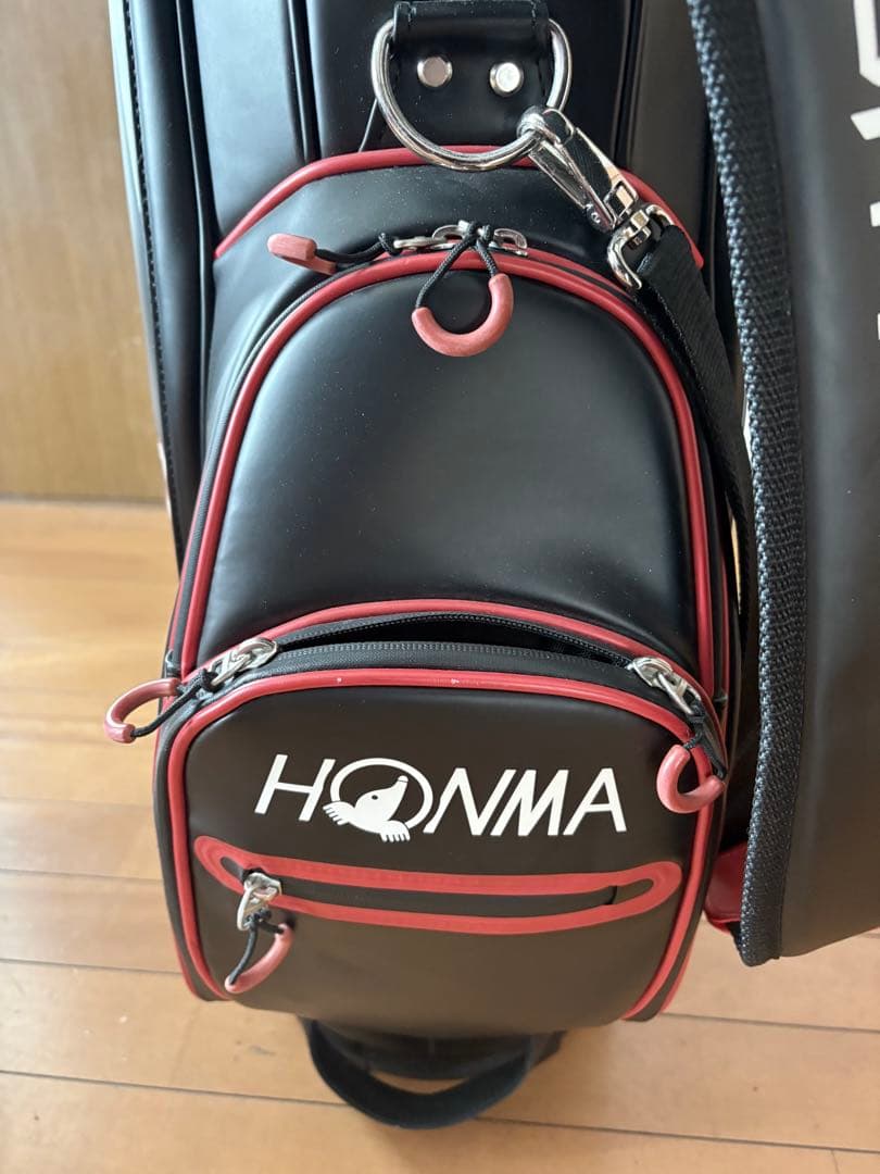 良品　ホンマ　TOUR WORLD キャディバッグ 黒/赤　9インチ