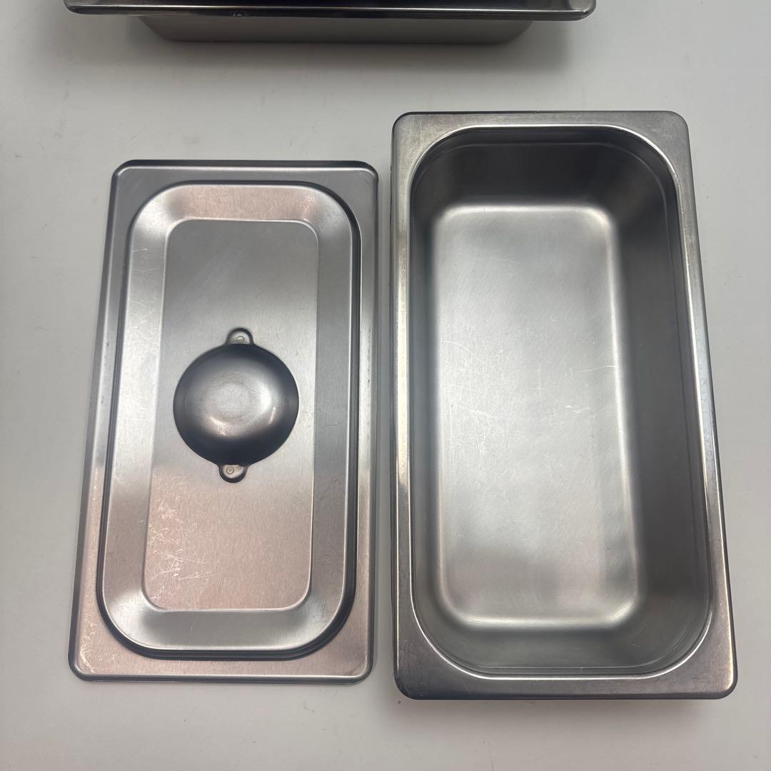 ホテルパン ステンレス製 長方形 保存容器 蓋付き 1／3サイズ 4セット