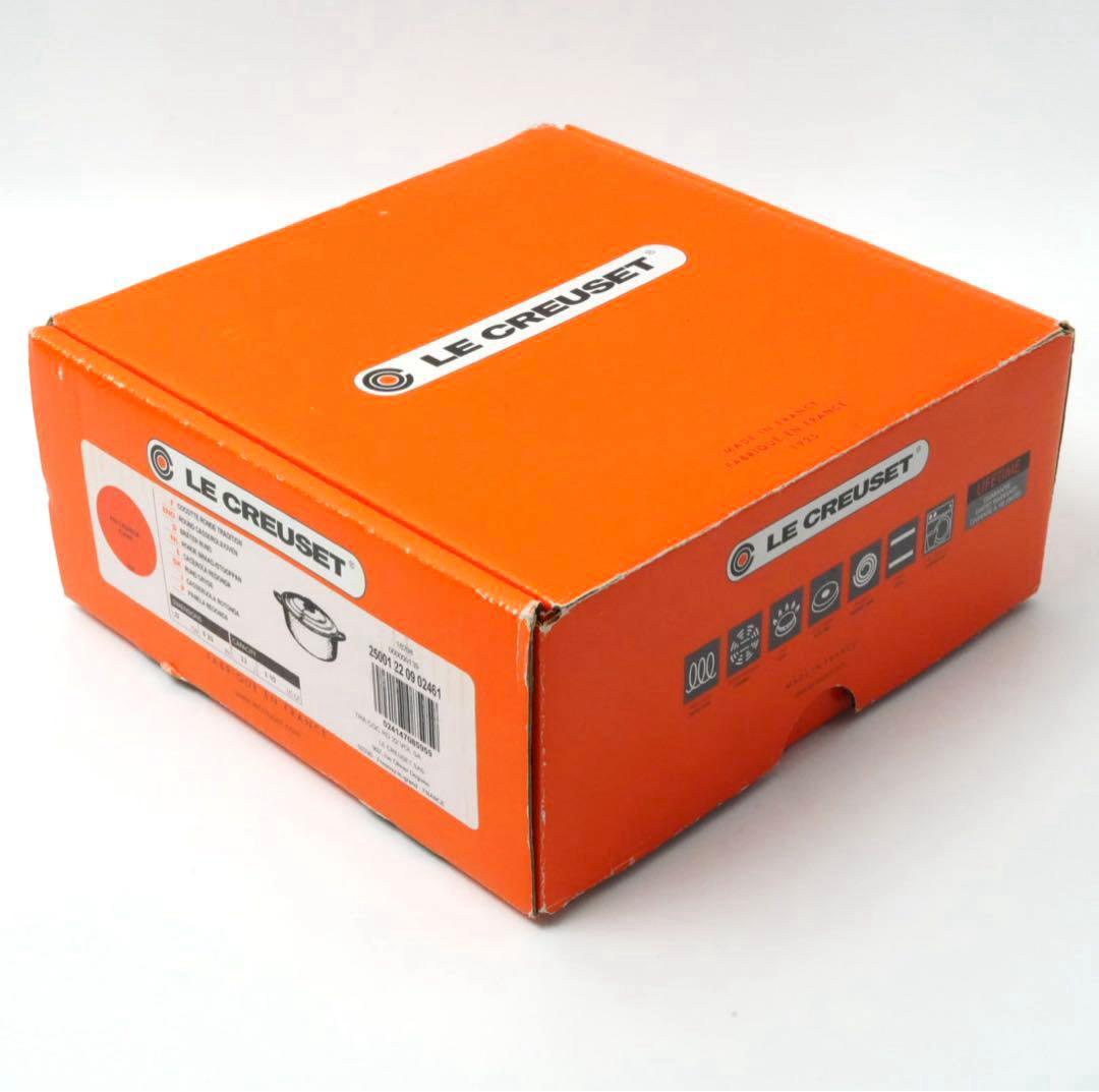 【美品】LE CREUSET　ココット ロンド オレンジ　22cm