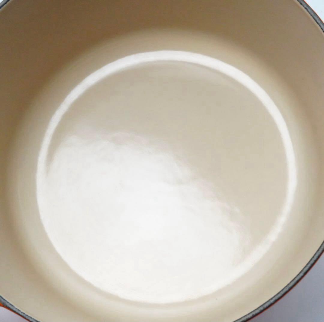 【美品】LE CREUSET　ココット ロンド オレンジ　22cm