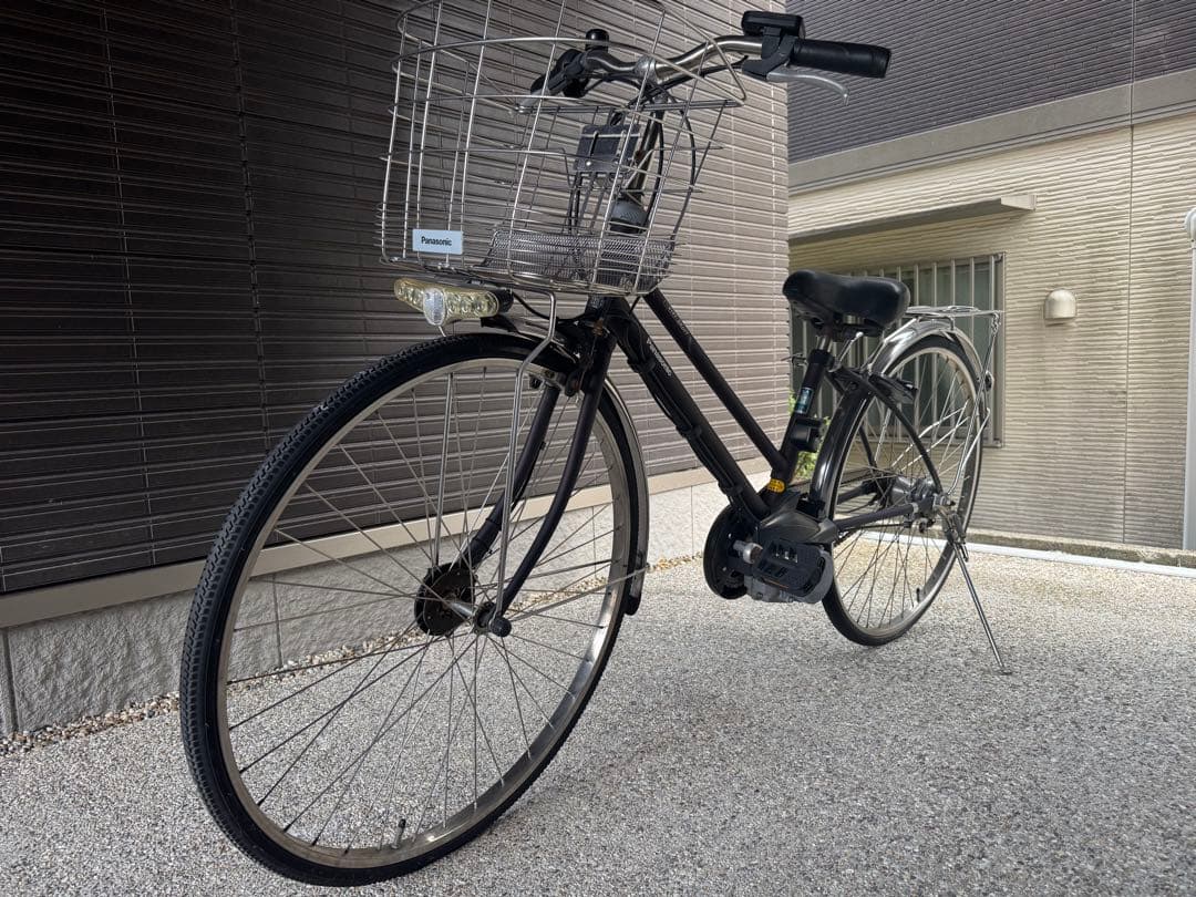 引取限定 パナソニック 電動アシスト自転車 シティタイプ ブラウン 前カゴ付き