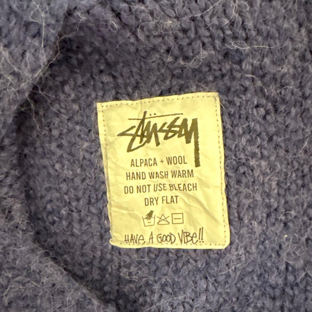 トップス STUSSY CHUNKY KNIT ZIP HOODIE XL