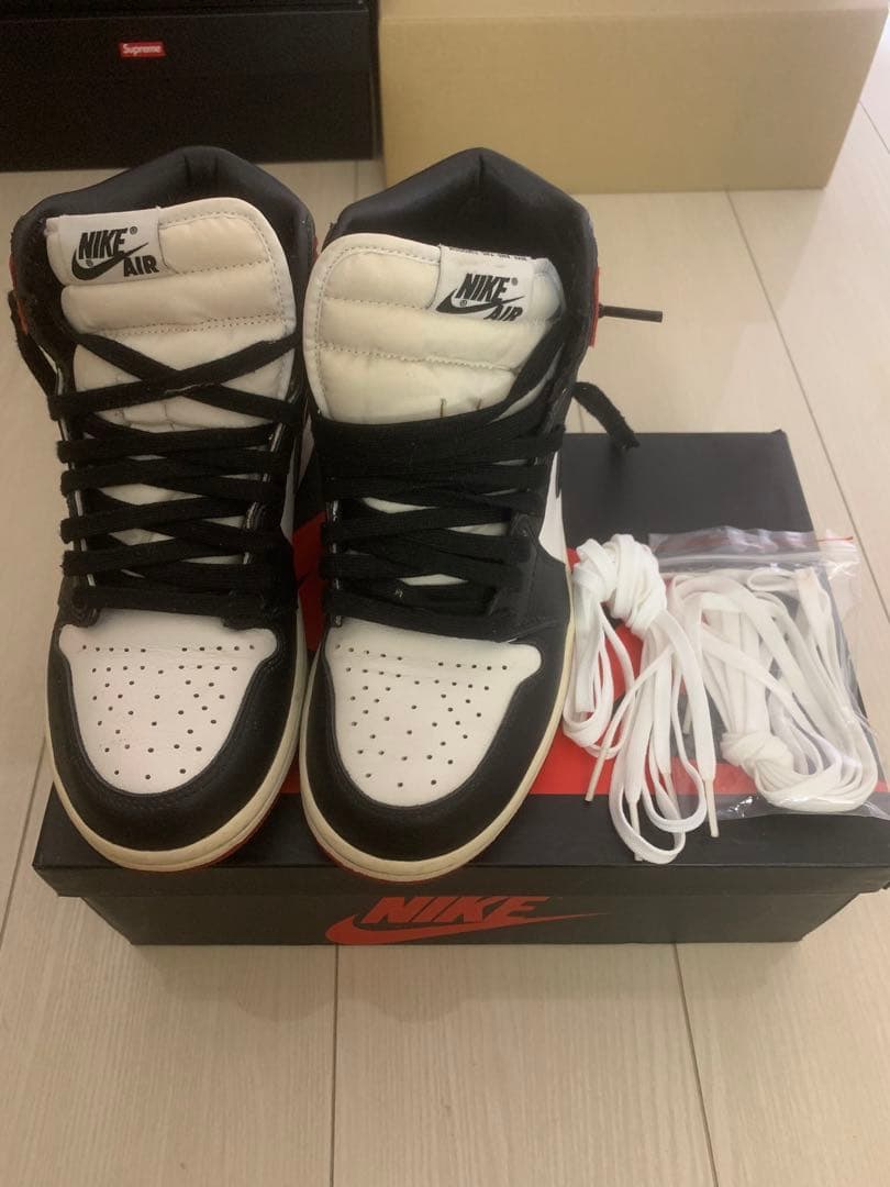 シューズ(女性用) Air Jordan 1 Retro High \"Satin Black Toe