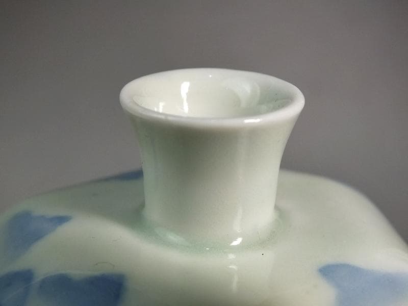 ☆ 平戸焼 染付六角徳利 江戸期 ☆A11