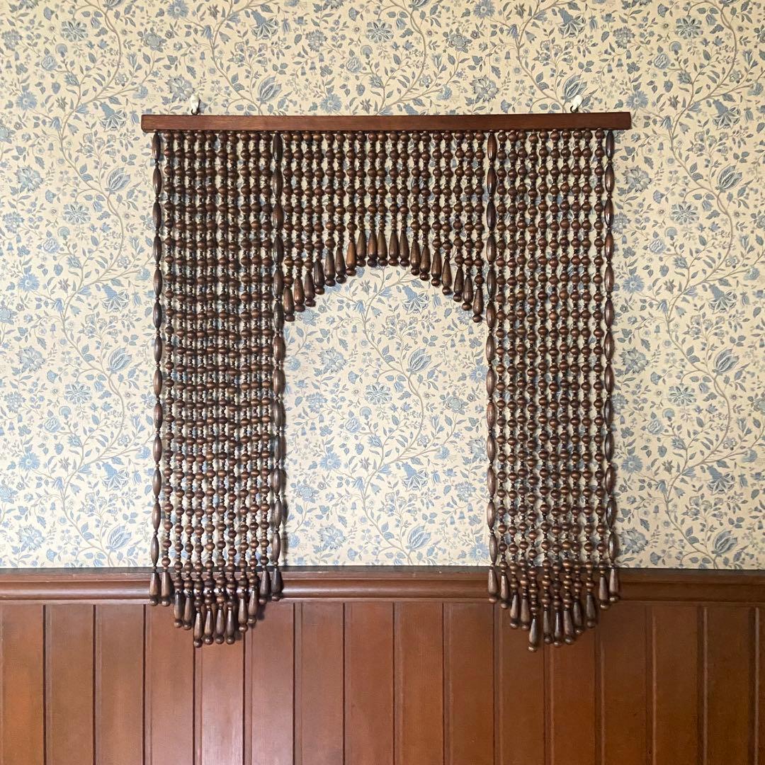 昭和レトロ　珠のれん　当時物　木玉暖簾