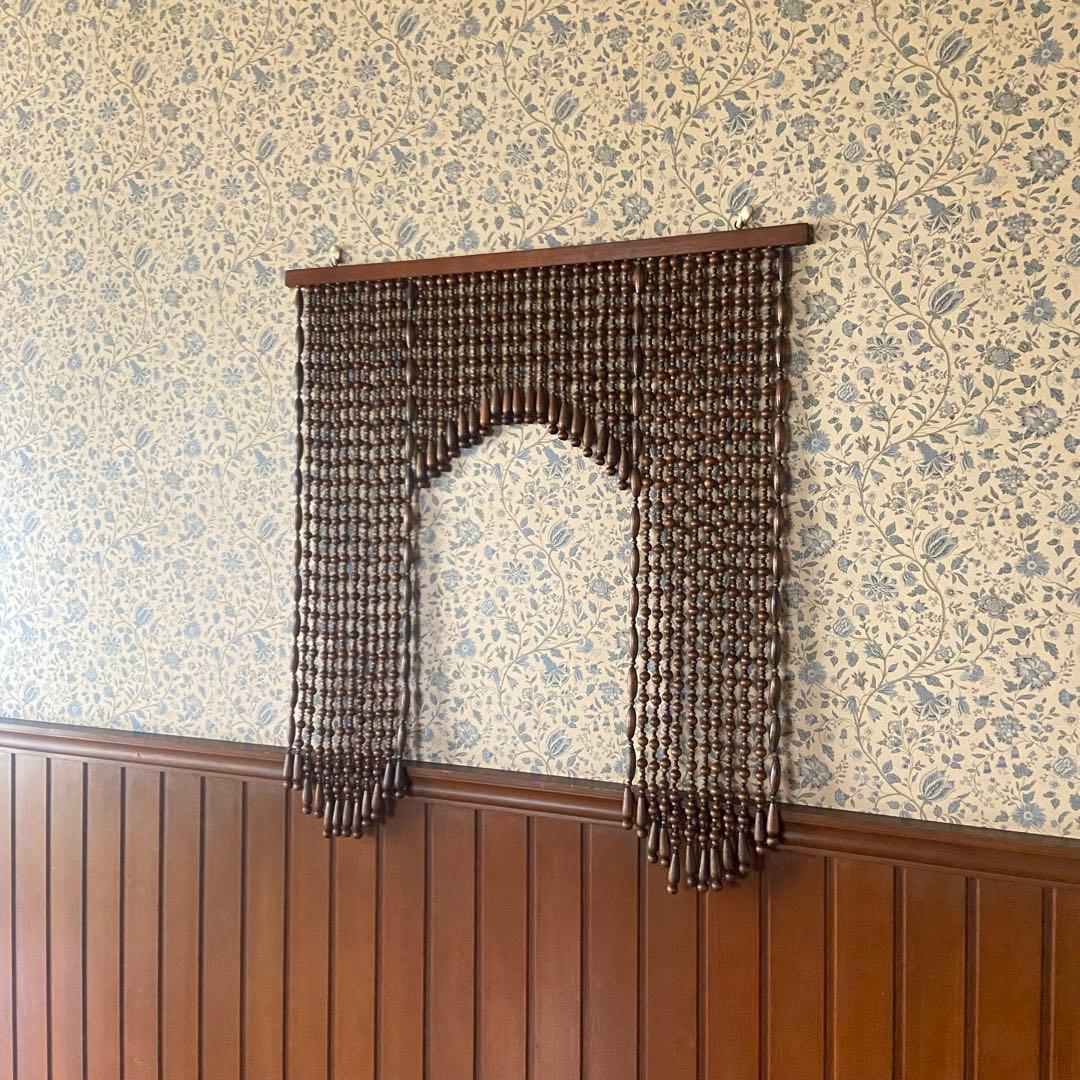 昭和レトロ　珠のれん　当時物　木玉暖簾