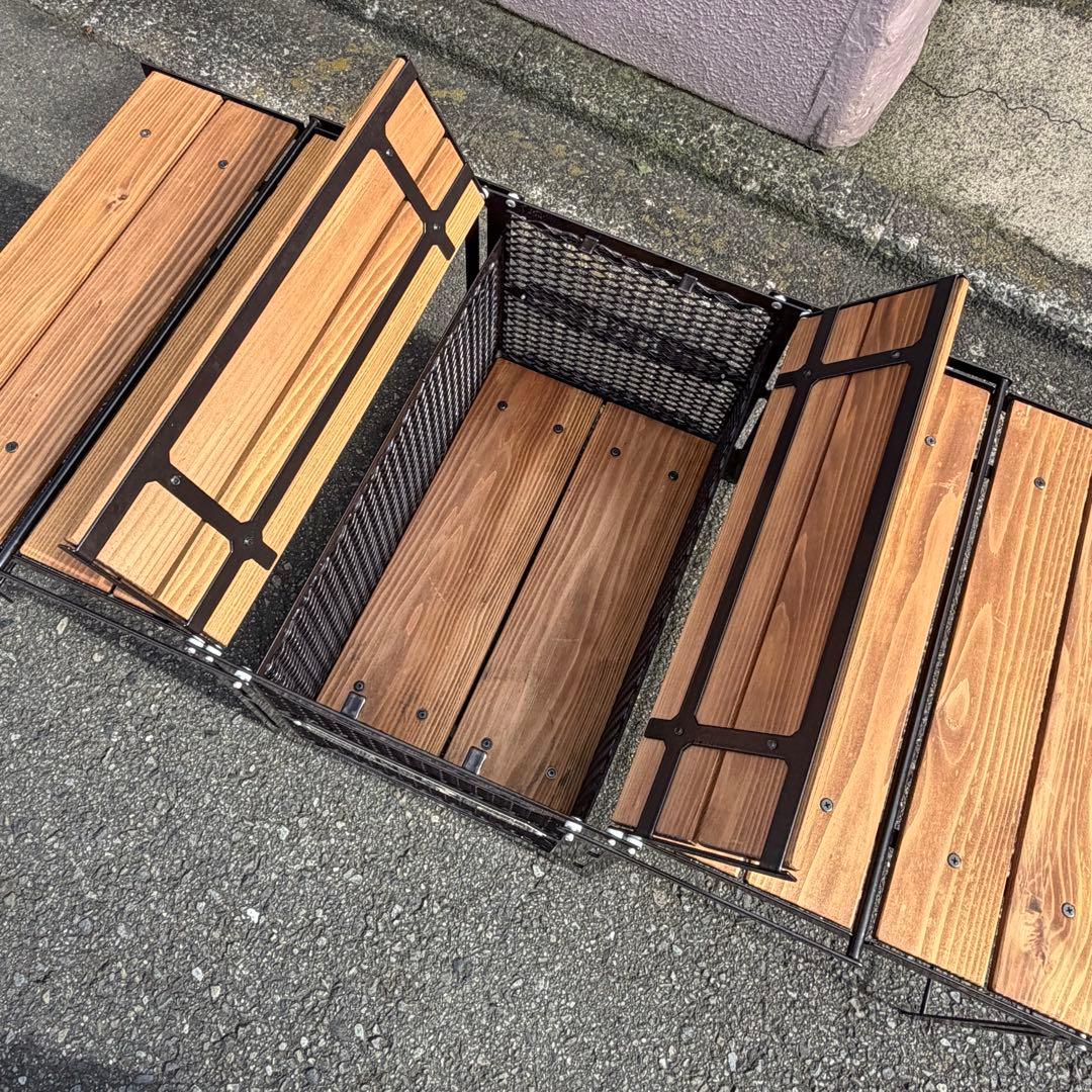 ネイチャートーンズ　サイドアップボックス&テーブル ダークブラウン Lサイズ