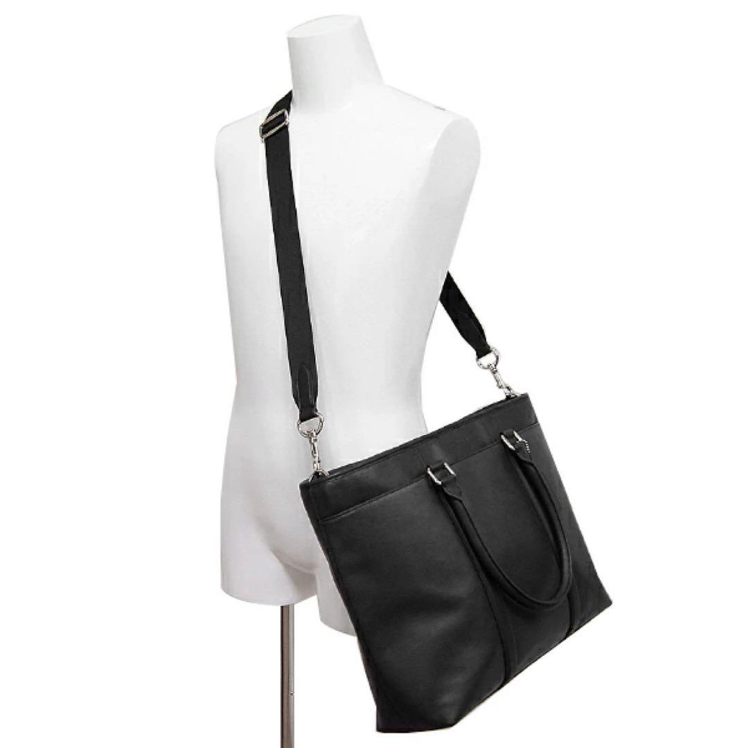 超美品　コーチ　スムースレザー 2WAYメンズビジネスバッグ ブラック 人気商品