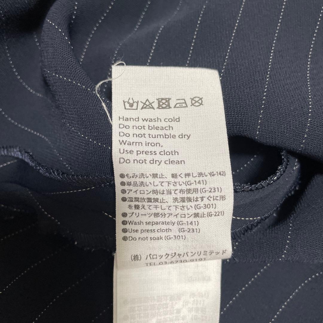 【極美品✨】24SS エンフォルド PE ピン ストライプ プリーツ シャツ 紺