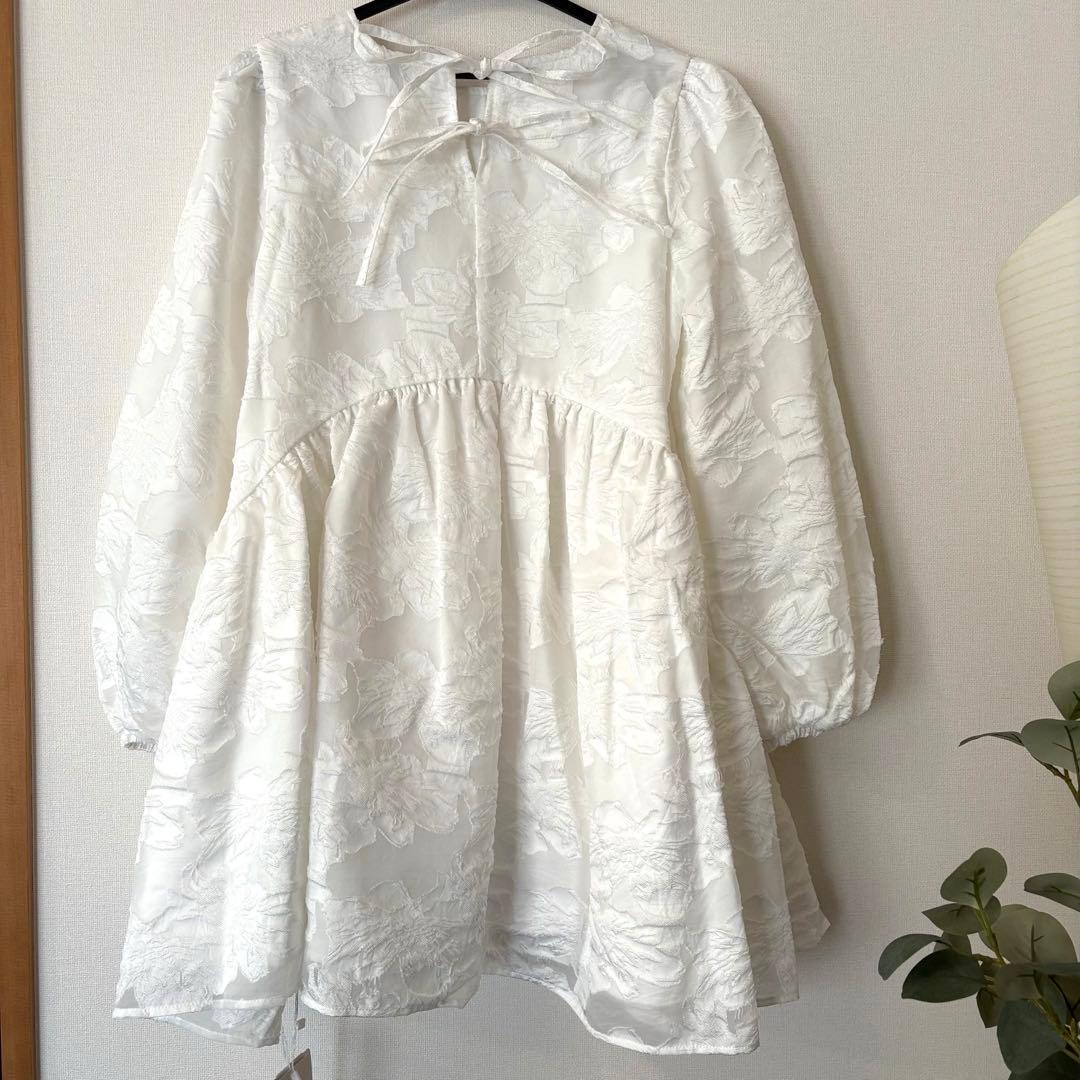 【新品】フィットモア　ジャガードパフスリーブチュニック