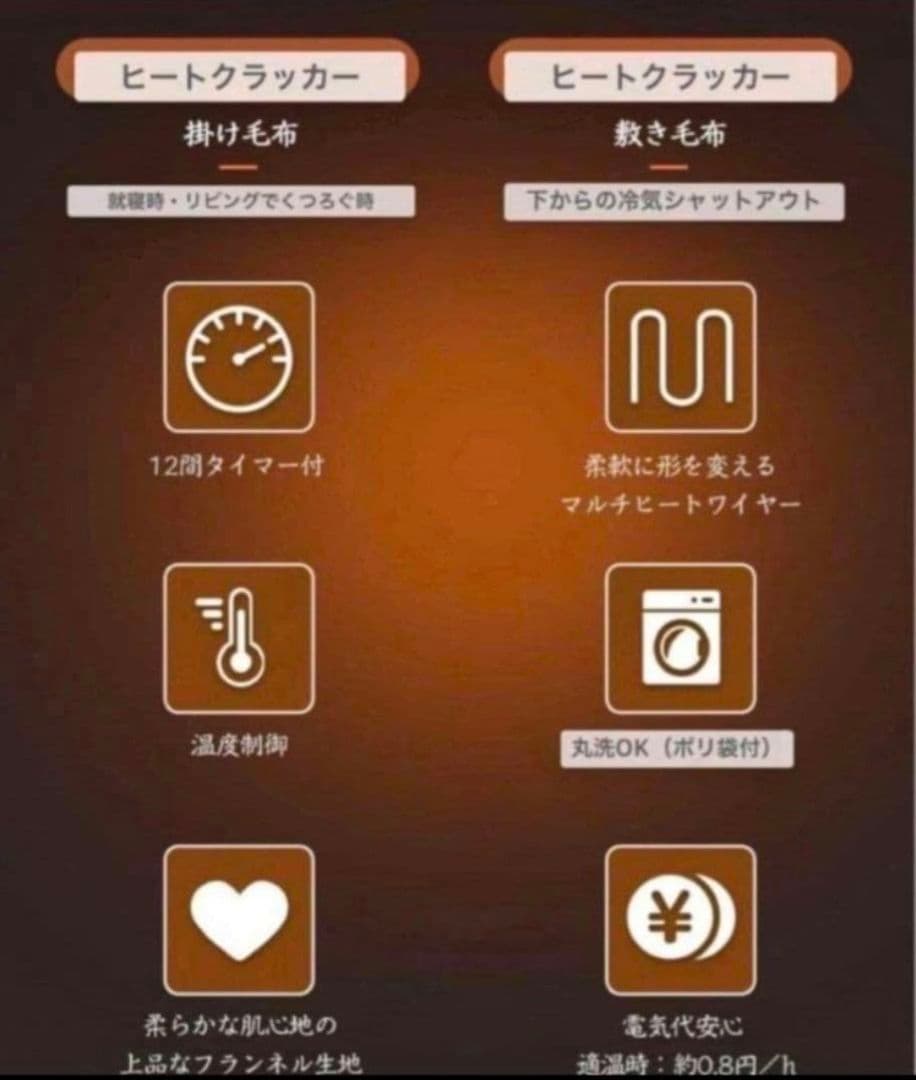 2個セット♥電気毛布 掛け敷きフランネル ふわふわ 暖か ダニ退治 丸洗い可