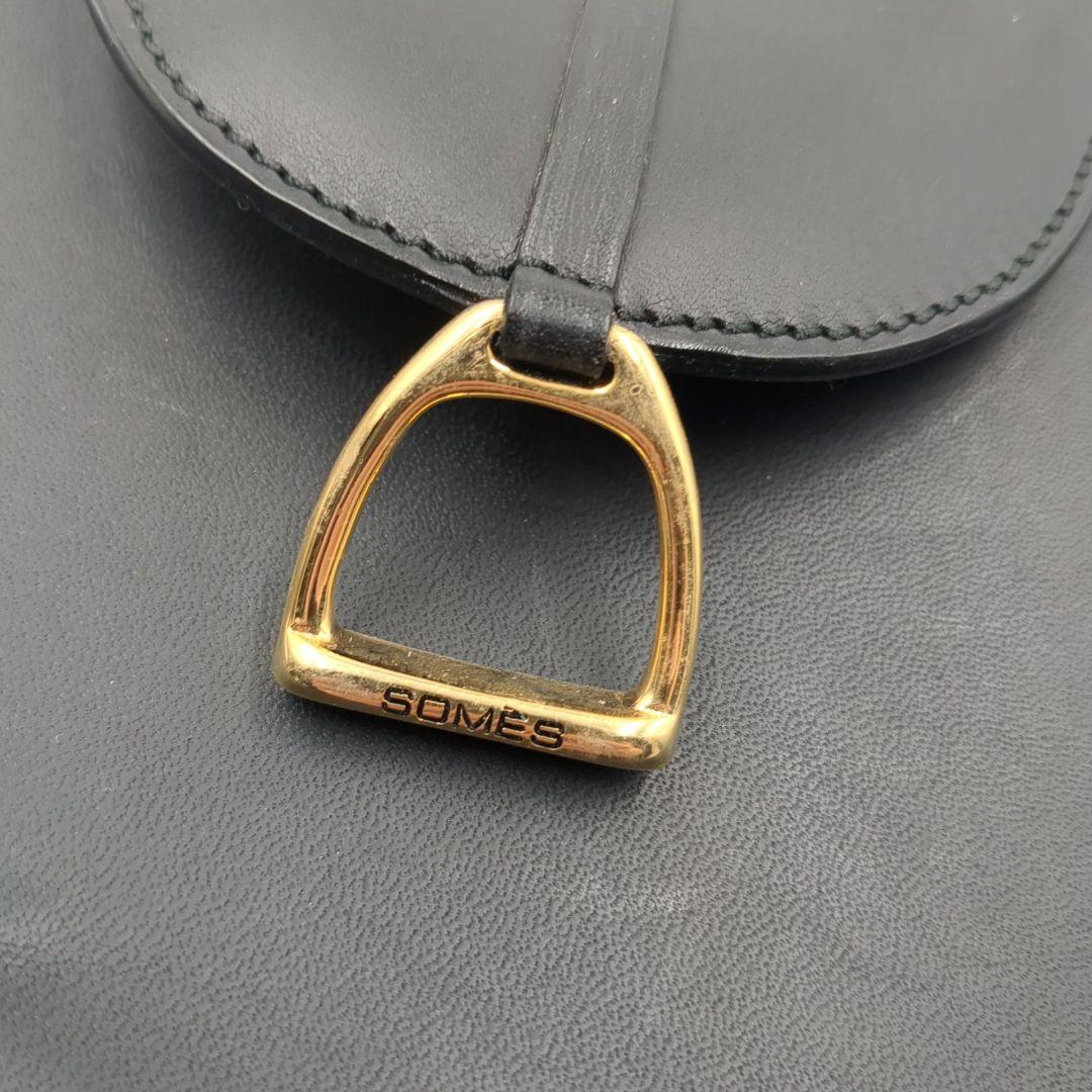 極美品 SOMES ソメス サドルバッグ ショルダーバッグ 金具 レザー