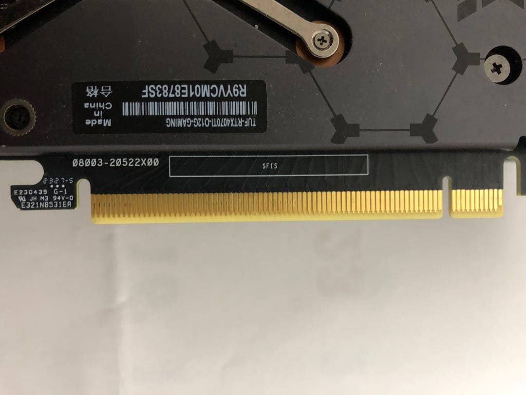 「ジャンク品」TUF-RTX4070TI-O12G-GAMING