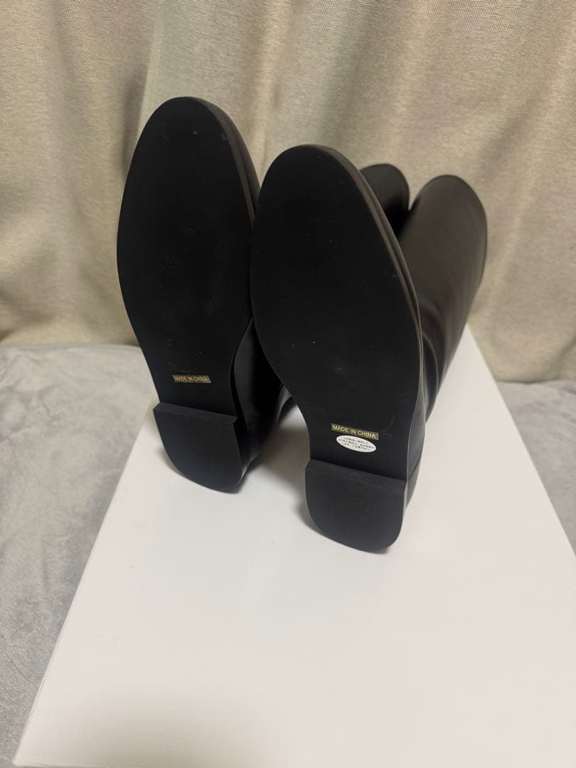 スローブイエナ ブラックレザー ロングブーツ