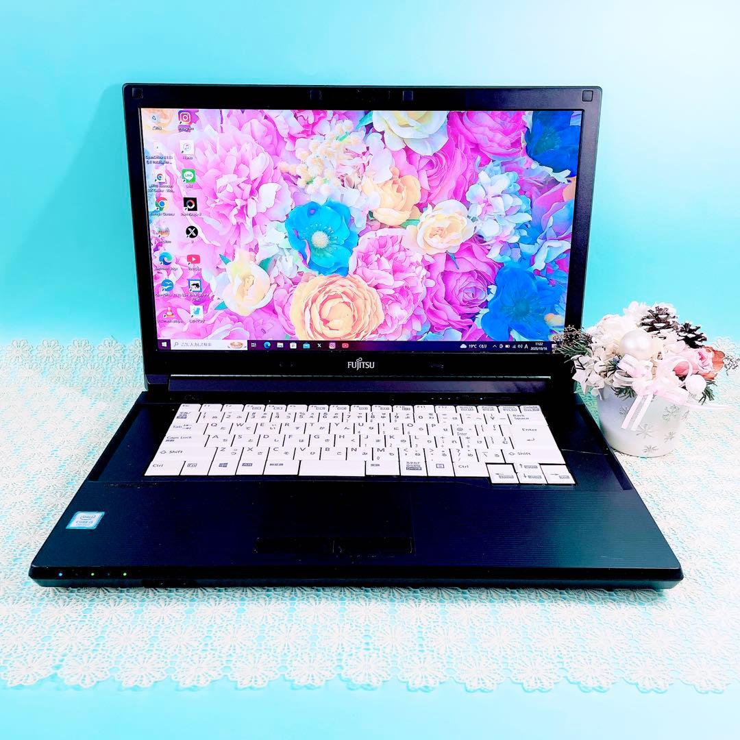 今だけ特別価格‼️初心者おすすめ❣️初期設定済みですぐ使える黒ノートパソコンSSD