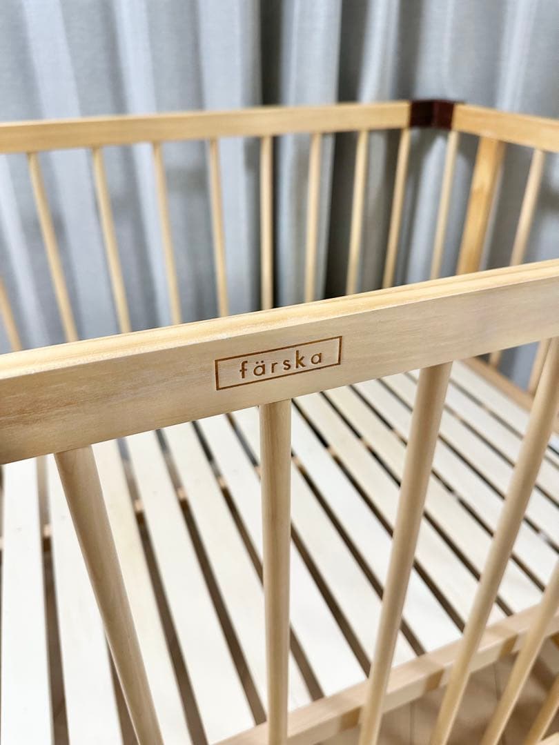 良品 ファルスカ 木製 ベビーベット ベビーサークル ベッドサイドベッド ②