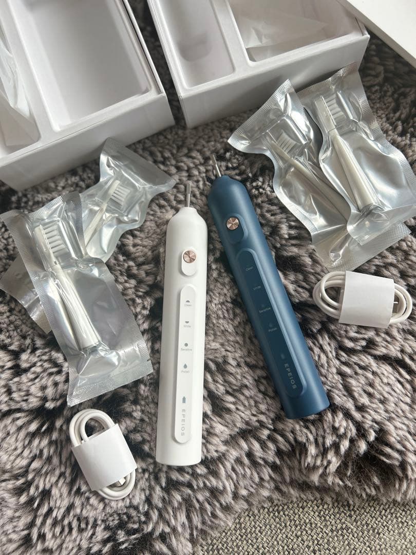 Okare! PRO｜音波電動歯ブラシ 本体 ホワイトとデニムブルー 2個セット