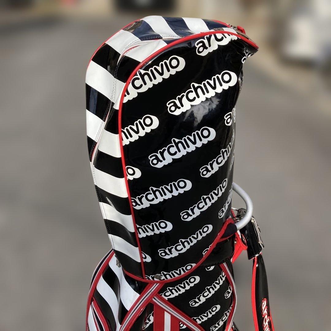 archivio キャディバッグ 黒/白/赤エナメル