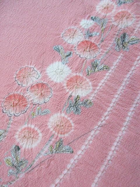 未着用に近い！美品＊滝泰謹製＊絞り＊菊＆桜＊総柄＊訪問着＊１６０ｃｍ＊裄６９