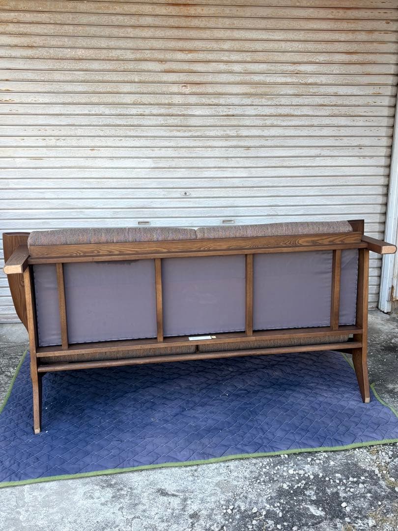 美品 ナガノインテリア 3Pソファ 天然木 LC048