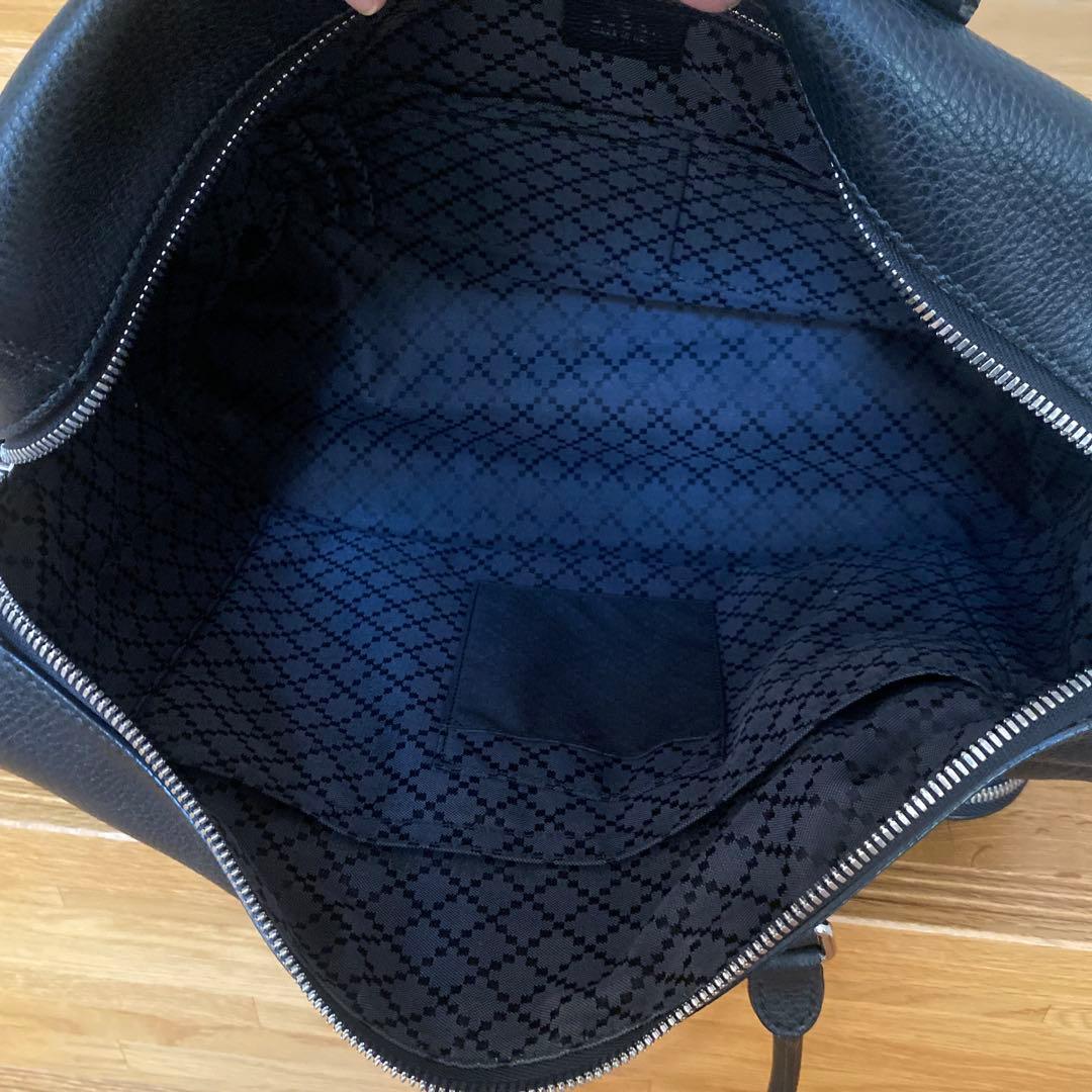 GUCCI グッチ ブラックレザー ビジネスバッグ ボストンバッグ