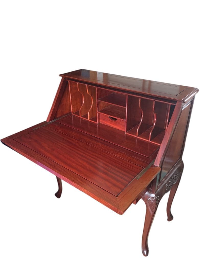 花梨材　ラインティングビュー　デスク　猫脚