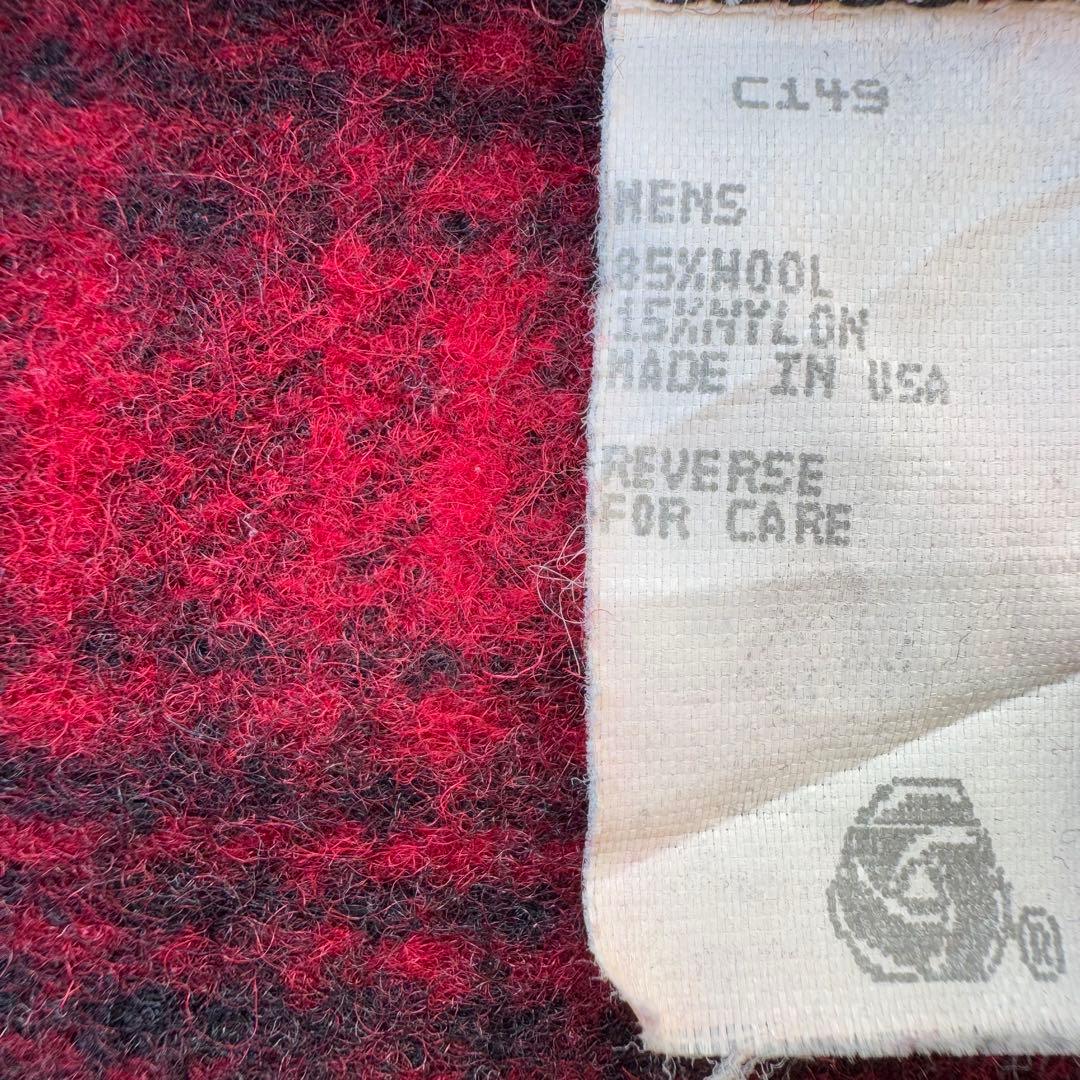 こうた　USA製 70s L.L.Bean ウールベスト チェック 赤黒