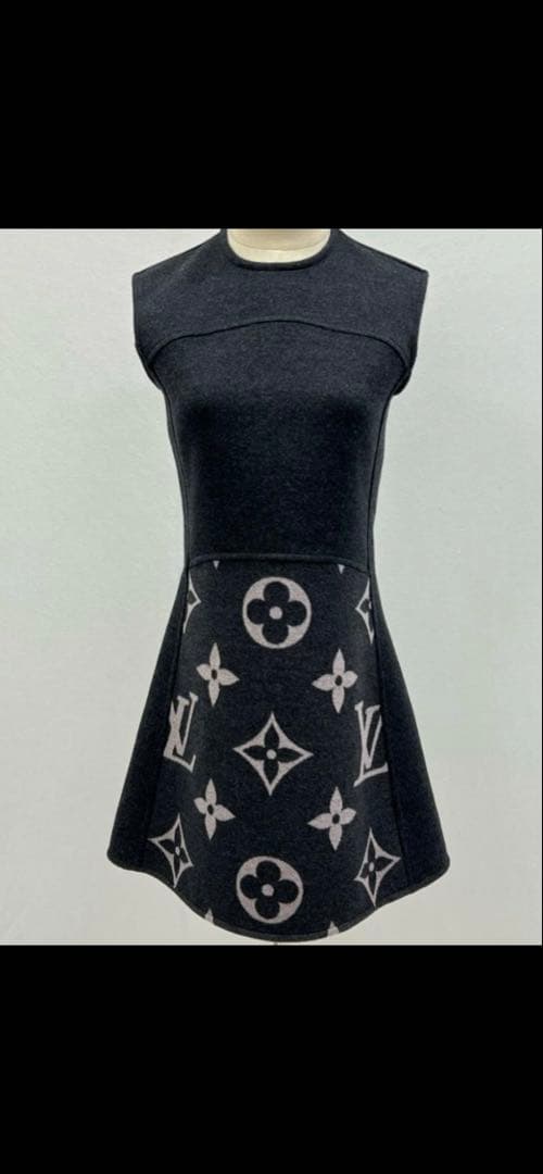 【極美品】ルイヴィトン ワンピース 20AW 34サイズ ウール グレー