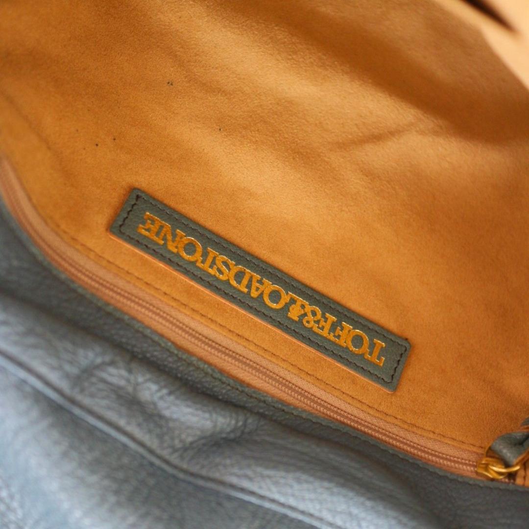 美品 TOFF&LOADSTONE 本革 バッグ スモーキーブルー