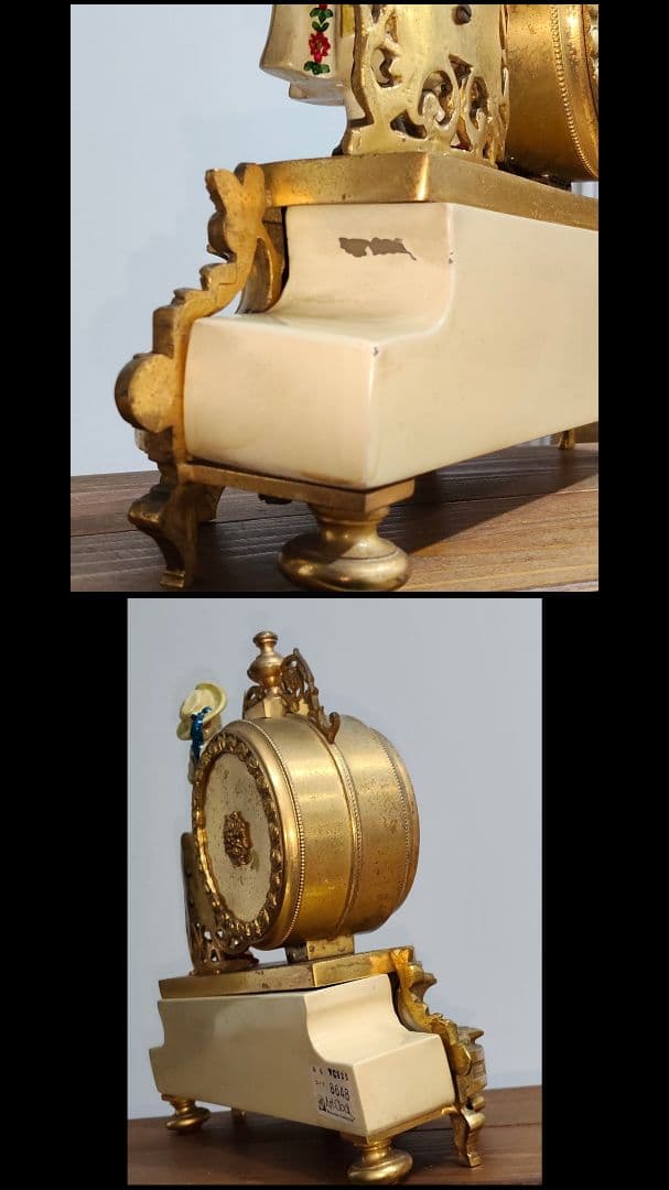 機械式 アートクロック アンティーク 置時計 4.7kg ヨーロピアン 訳有