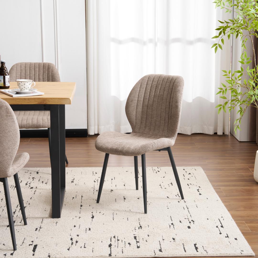 【セット4脚】ダイニングチェア 椅子 コンパクト アジャスター付き 肌に優しい