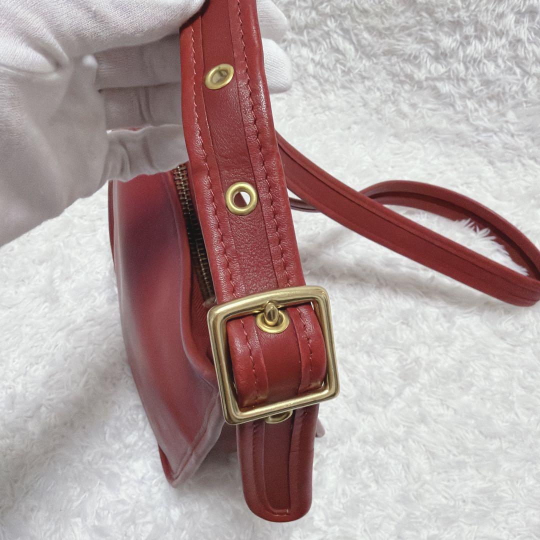 【美品】オールドコーチ 赤 ショルダーバッグ