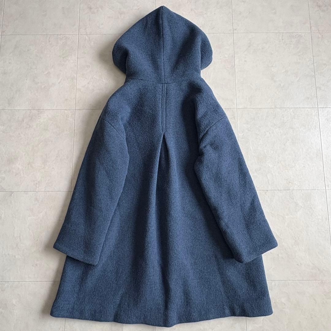 conges payes イタリア生地 フードコート 青 F ゆったり