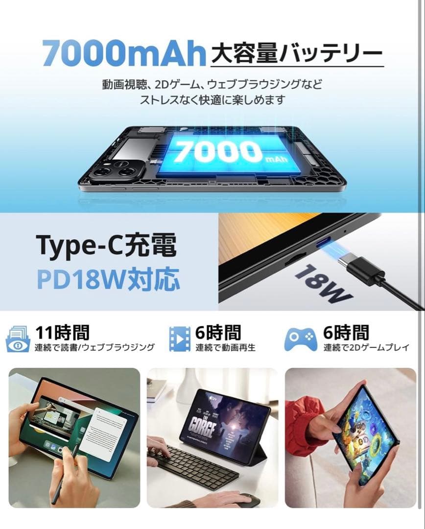 Android15タブレット （2025年最新型） 10インチ ケース付き
