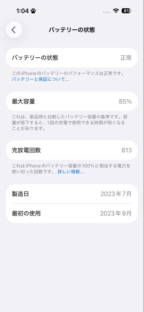 【美品】Apple iPhone15Pro ブルーチタニウム 本体256GB