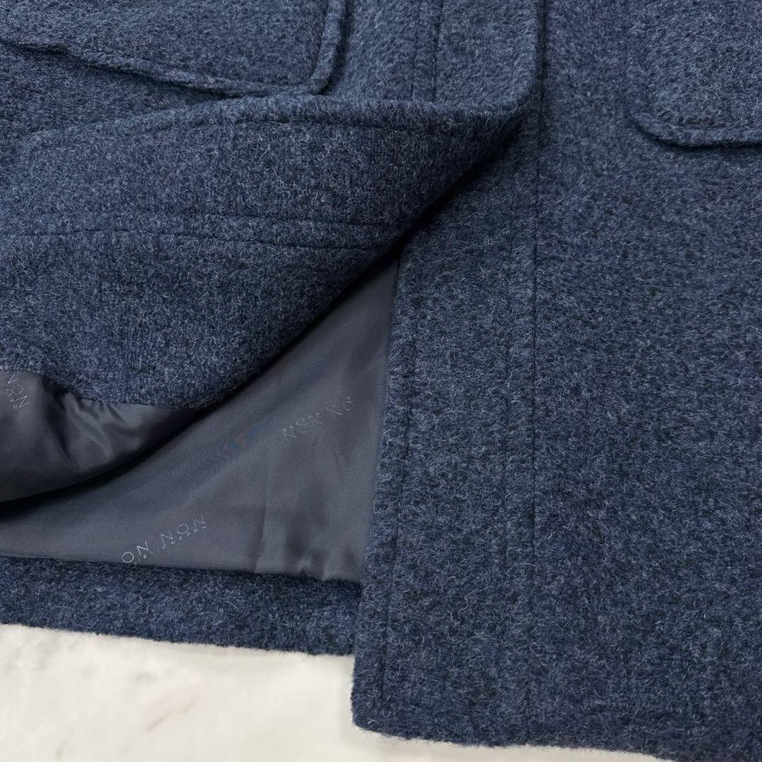 美品 ノンノ NONNO パパス フーデッドコート ネイビー フリーサイズ