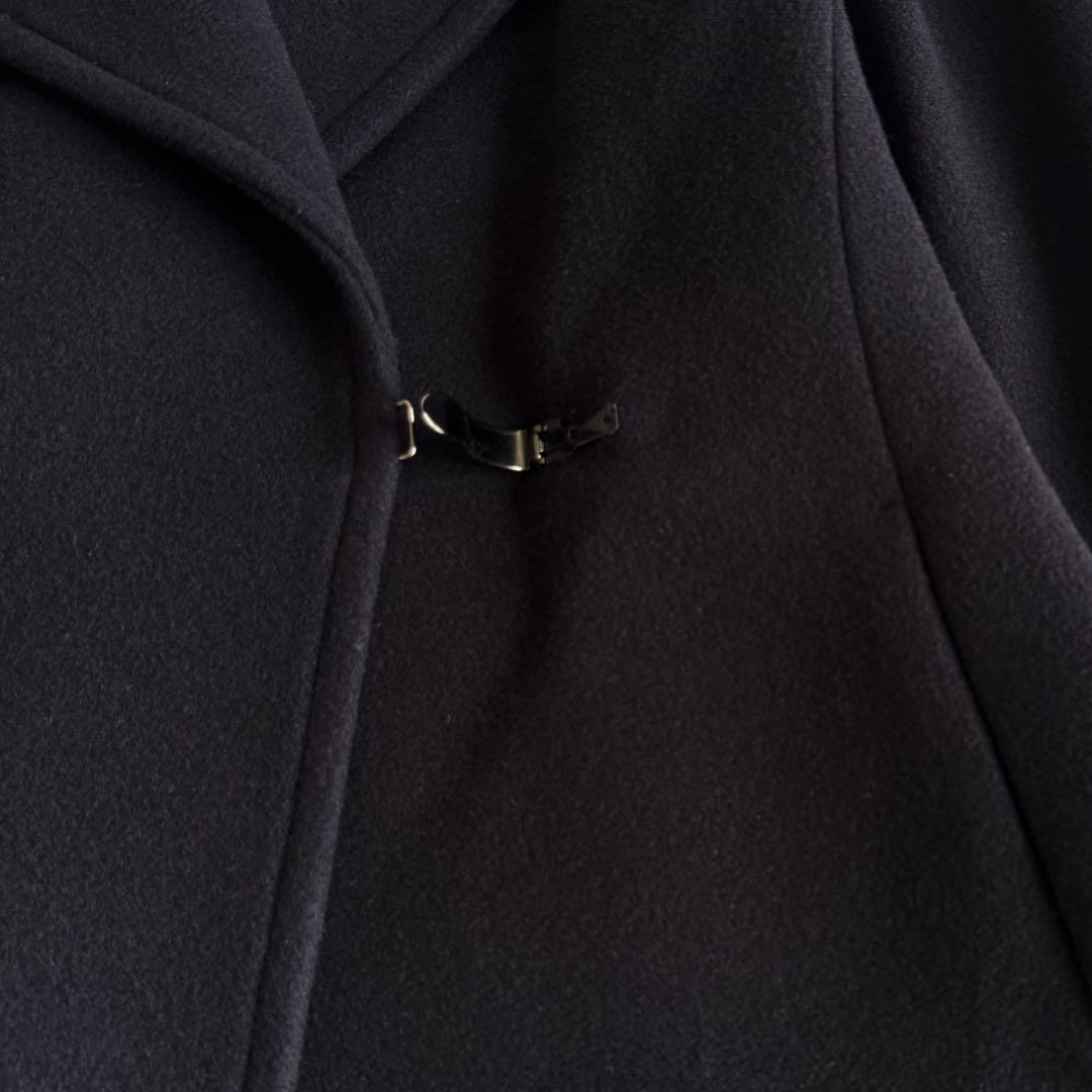 美品▲シップスエニィ SHIPS anyウール ラペル コート ネイビー