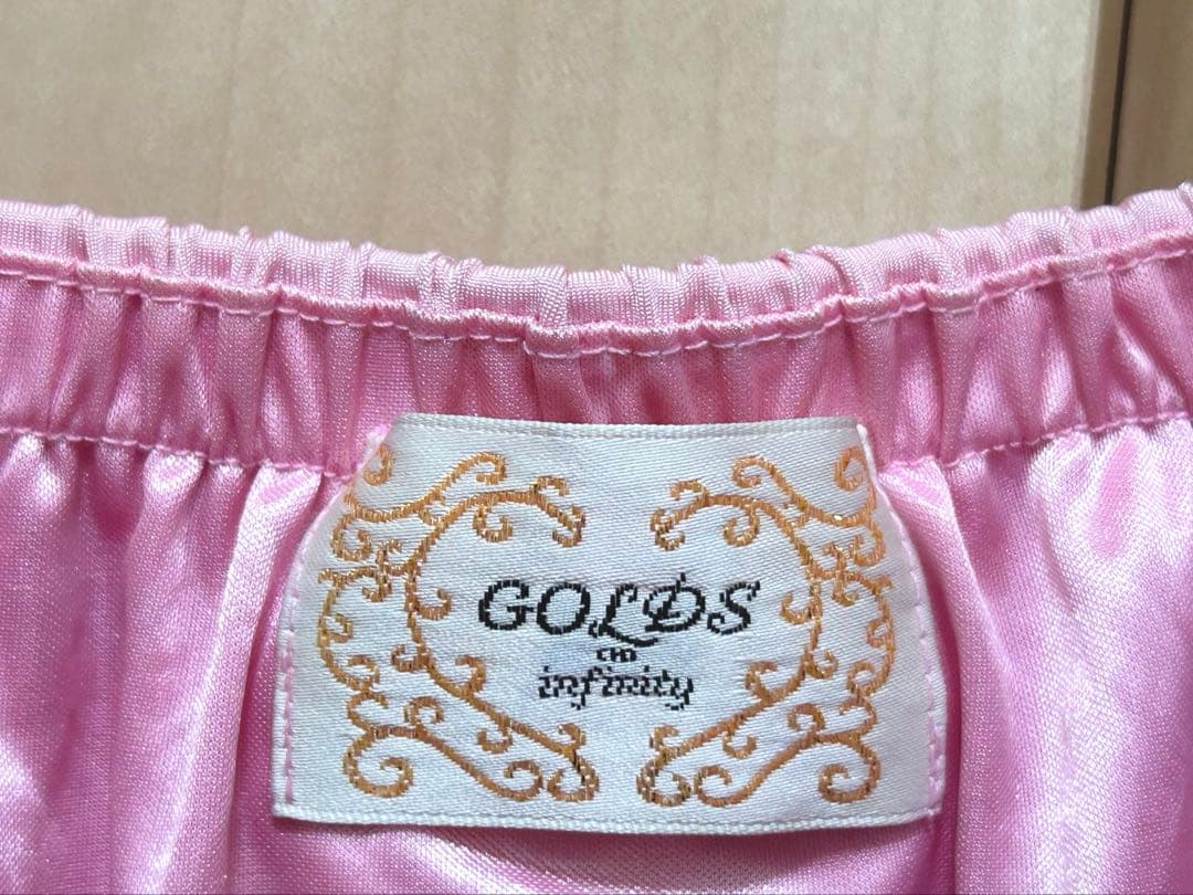 GOLDS♡ビジュー♡胸元リボンレースアップ♡バルーン裾♡ドレープキャミトップス
