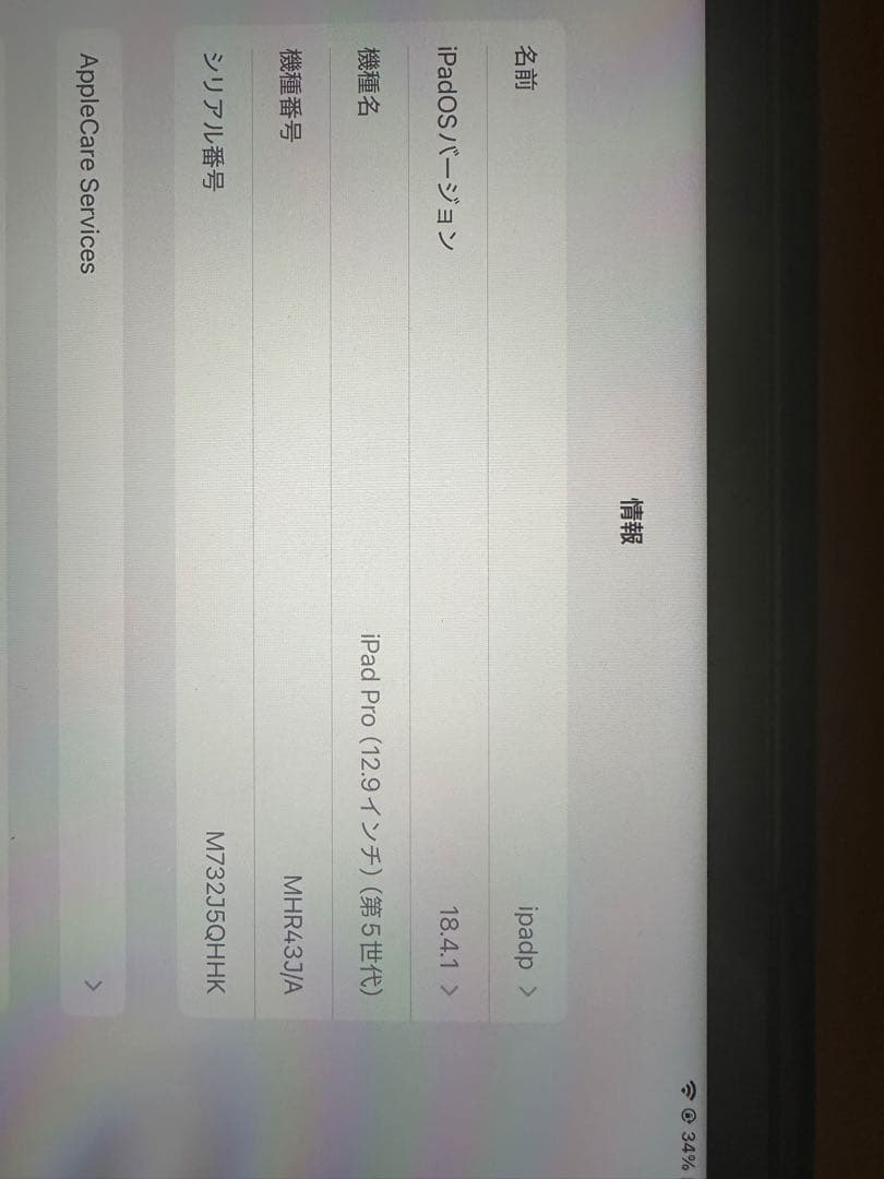 Apple iPad Pro 12.9 インチ(第5世代)本体